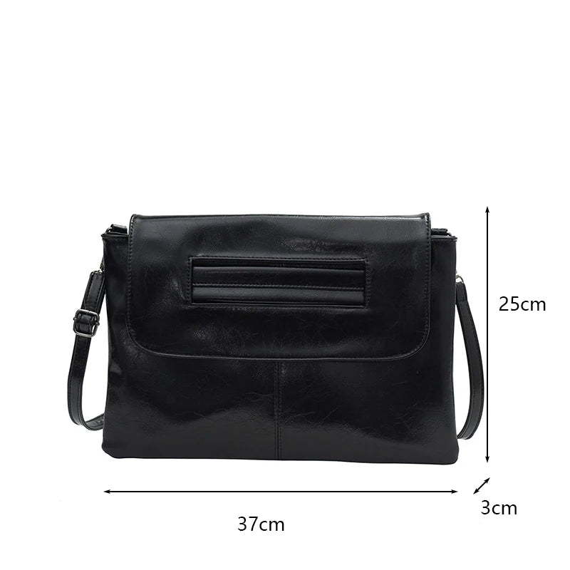 Soft PU Leather Envelope Clutch β Minimalist Zipper Pouch