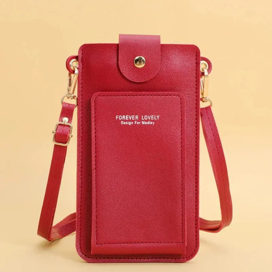 Soft Leather Touchscreen Wallet & Crossbody Shoulder Bag for Women