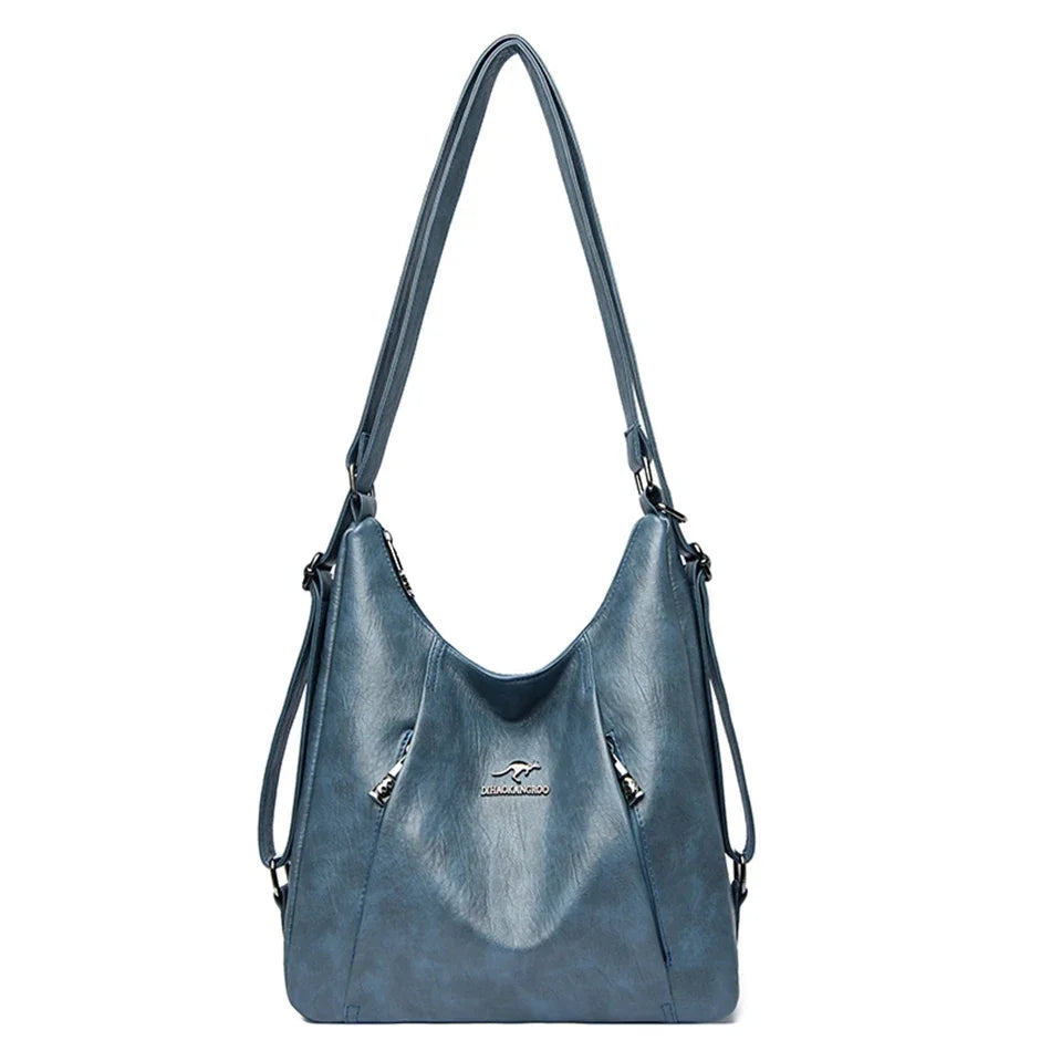 Elegant Multifunction Leather Handbag – High-End Shoulder Bag for Women