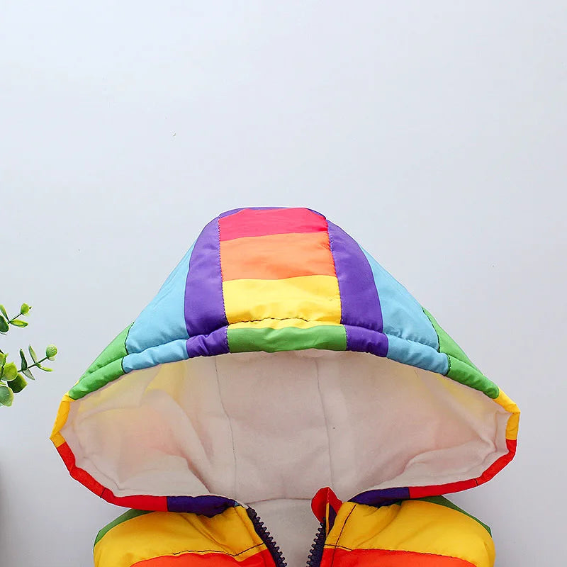 Girls’ Hooded Plush Stripe Vest