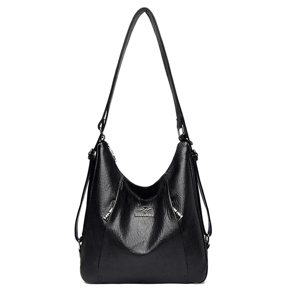Elegant Multifunction Leather Handbag – High-End Shoulder Bag for Women