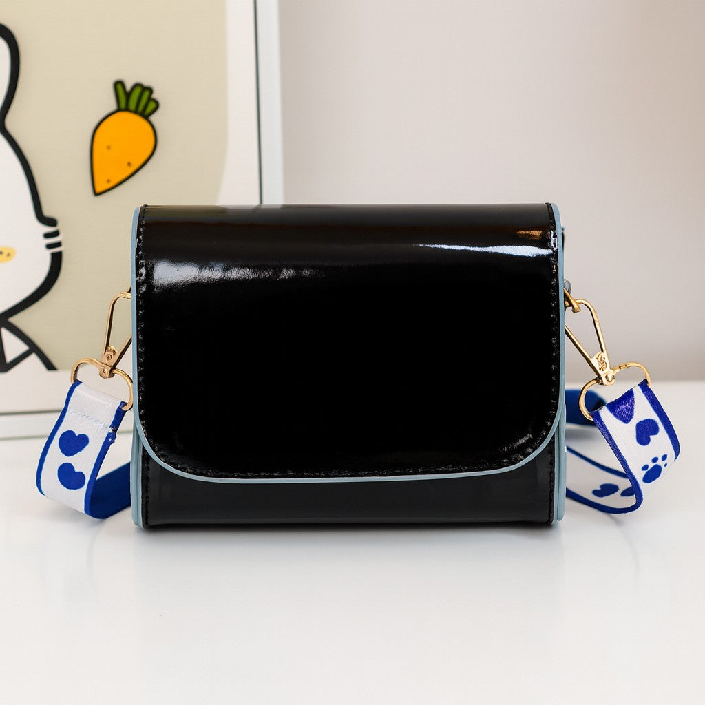Kids Patent Mini Crossbody (White or Black) with Random Cartoon Surprise