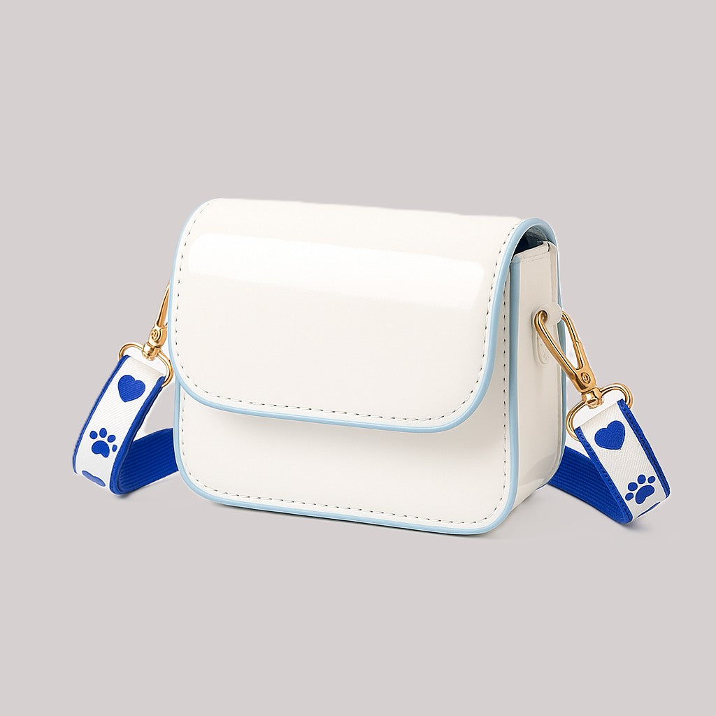 Kids Patent Mini Crossbody (White or Black) with Random Cartoon Surprise