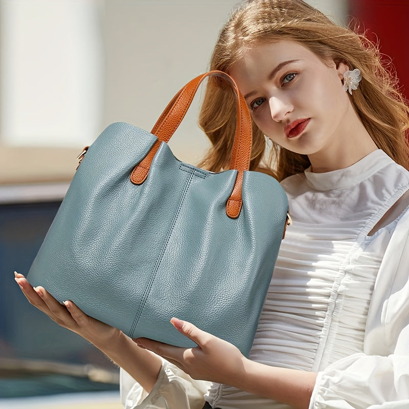 Luxury Dual-Tone City Tote 